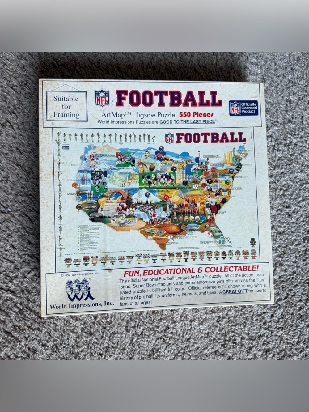 1992 NFL Puzzle 550 Piece Never Opened